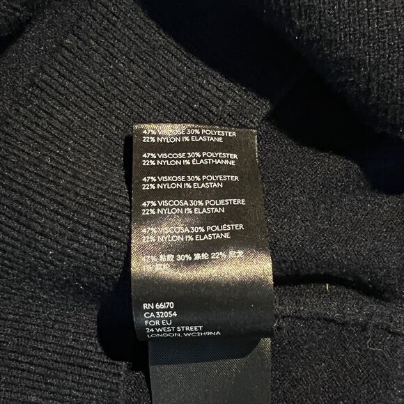 Anthropologie Sweater Ruffle Flutter Sleeve Navy Blue Nautical Boat Corpcore - Picture 6 of 6